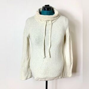 Loft Women’s cowl neck sweater cream long sleeve XS cozy fall winter pullover